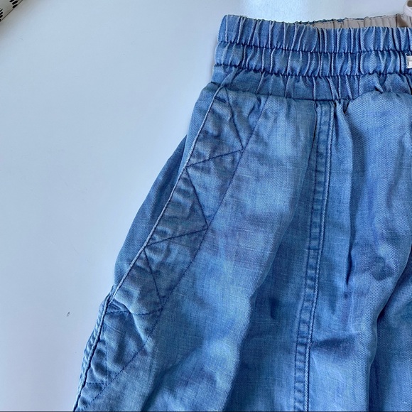 Aritzia Wilfred Chambray Blue Drawstring Skirt - Picture 4 of 6